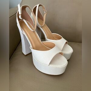 Elegant Cream Platform Heels